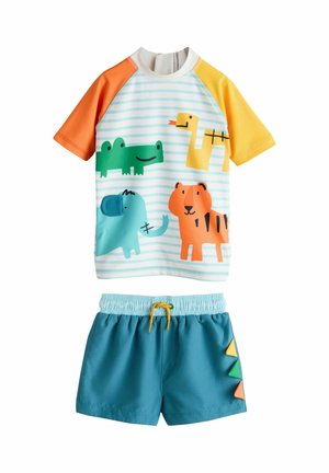 SHORT SLEEVE FIT - SET - Plavecké šortky - white/red/yellow