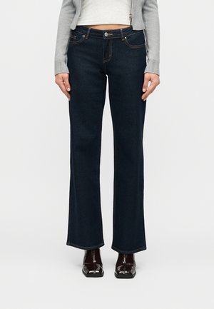 ONLJUICY WIDE RINSE - Wide leg - dark blue denim