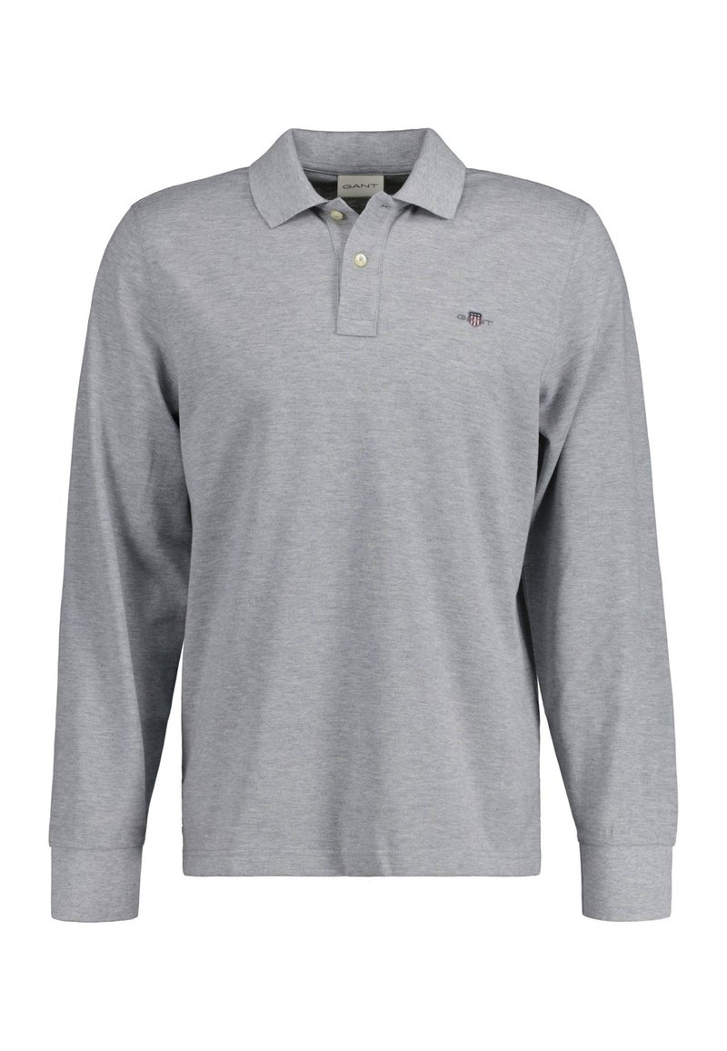 GANT SHIELD RUGGER - Long sleeved top - grey melange/mottled light grey ...