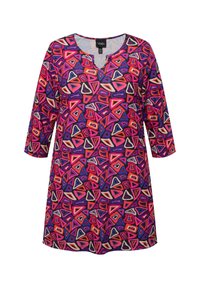 Ulla Popken MATTE GRAPHIC PRINT SWING VENTED - Pitkähihainen paita - light heather