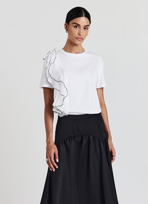 Calliope FRILL - T-shirt con stampa - bianco ottico