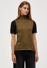 MIRAKA KNIT TURTLENECK - Top - dark olive melange