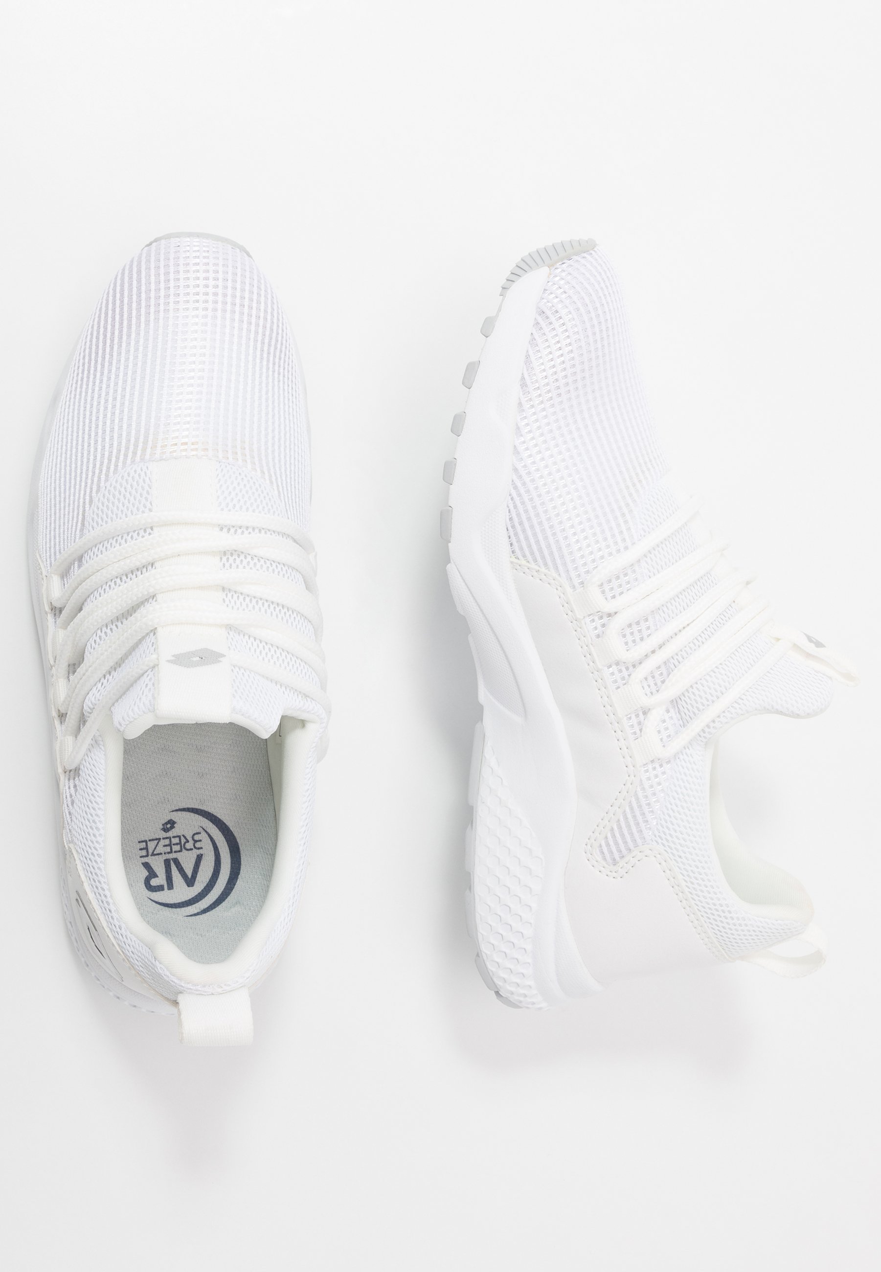 Lotto BREEZE RISE II Treningssko all whitesilver metal Lotto MEGALIGHT V Treningssko all whitesilver metal