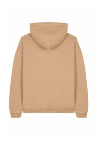 Felpa con cappuccio in beige chiaro, caratterizzata da una vestibilità comoda, polsini e orlo a costine, e una finitura in tessuto morbido con un retro liscio e privo di decorazioni.