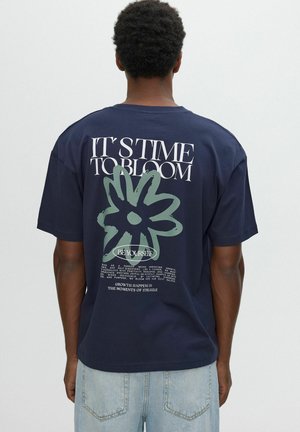 INSIDE, CAMISETA ESTAMPADO TEXTO - Camiseta estampada - azul