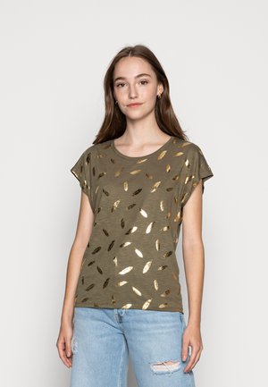 ONLFEATHER - Camiseta estampada - kalamata/gold