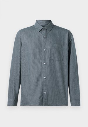 Abercrombie & Fitch CROPPED CURVED HEM - Camisa - dark blue