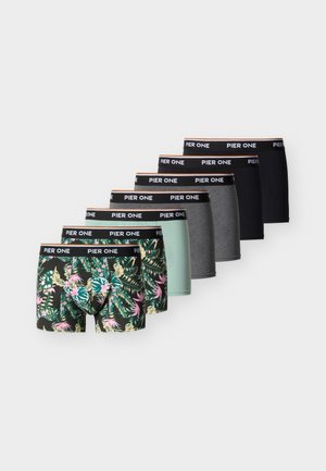 7 PACK - Boxershort - black/sage/mid grey melange
