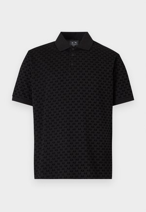 Armani Exchange, ALL OVER LOGO POLO SHIRT REGULAR FIT - Poloshirt - black