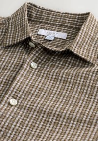 REGULAR FIT - SHORT SLEEVE MICRO CHECK - Camicia - brown