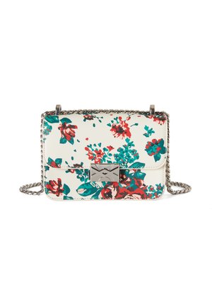 United Colors of Benetton WITH LIGHT TEXTURE AND ALL OVER PRINT ROSE PATTERNS  SNAP CLOSURE AND SHOULDER STRAP WITH CHAIN - Borsa a tracolla - multicolor
