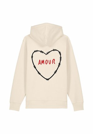 AMOUR EMBROIDERY UNISEX ZIPPED  - Felpa con zip - off white