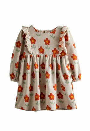 REGULAR FIT - FLORAL - Rochie tricotată - natural cream autumn