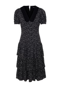 WITH EMBROIDERED NECK - Vardagsklänning - dotted black