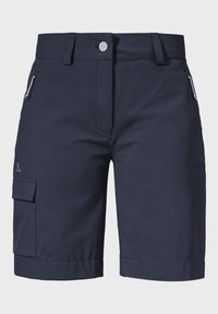 Marine Cargo-Shorts aus leichtem Stoff verfügen über Gürtelschlaufen, eine Reißverschlusstasche und eine seitliche Cargo-Tasche mit Klappe.