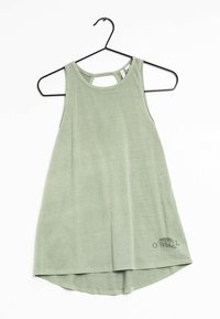 Top tank verde chiaro realizzato in tessuto morbido, con scollatura a girocollo e design a spalla larga, che presenta un orlo leggermente curvo e il logo O'Neill in basso.