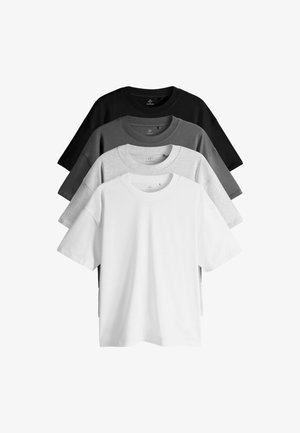 THE SET, 4 PACK SHORT SLEEVE - T-shirts basic - black grey white