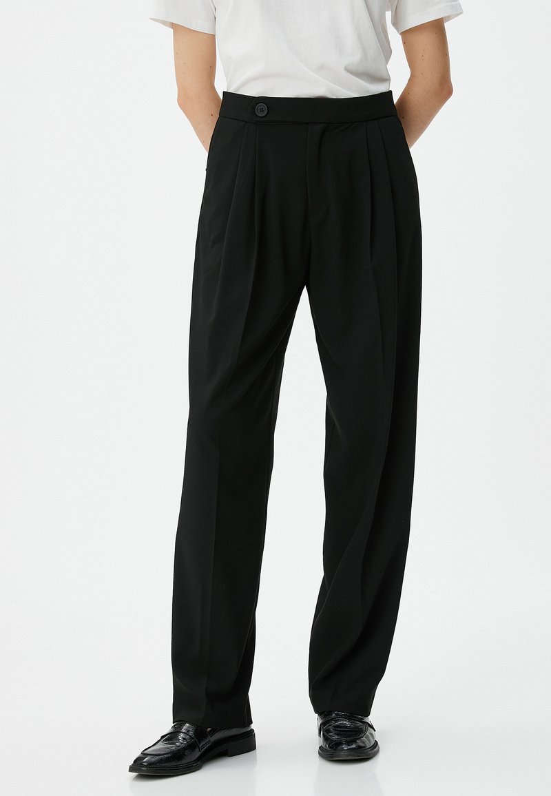 Koton BUTTON DETAIL  - Stoffhose - black