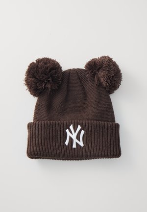DOUBLE POM BEANIE - Bonnet - dark brown