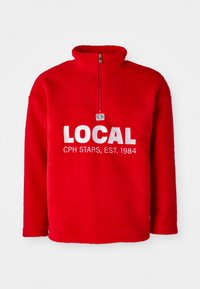 NMFUZZY HALF ZIP UNISEX - Sweatshirt - racing red