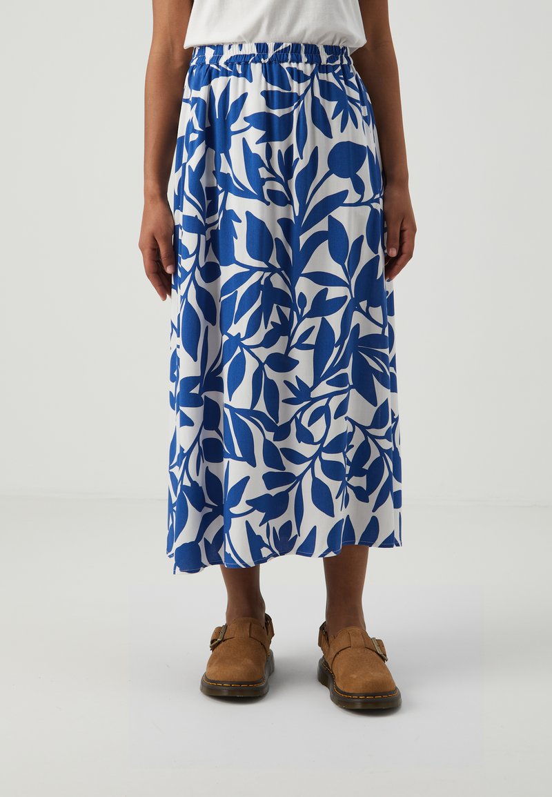 Vero Moda Petite VMEASY SKIRT - Trapecinis sijonas - snow white/mazarine blue