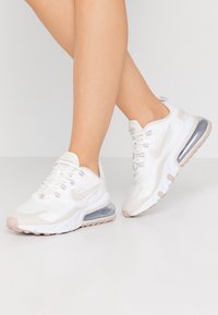 Nike Sportswear Air Max 270 React Trainers Summit White Light Orewood Brown White Fossil Stone Hydrogen Blue White Zalando Ie