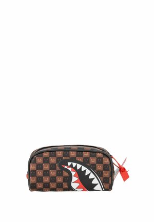 Sprayground, ASTUCCIO SHARKS IN PARIS WTF BUBBLE BROWN CHECK POUCH UNISEX - Neceser - marrone