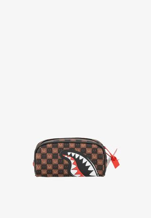 Sprayground, ASTUCCIO SHARKS IN PARIS WTF BUBBLE BROWN CHECK POUCH UNISEX - Neceser - marrone