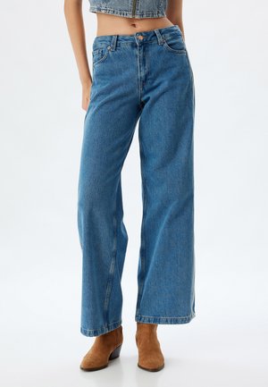 WIDE LEG - Flared jeans - blue denim