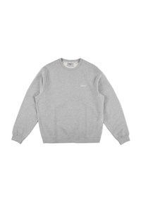 Szary sweatshirt wykonany z mieszanki bawełny, z okrągłym dekoltem, ściągaczami na rękawach i u dołu, z małym logo "PRESTO" na klatce piersiowej.