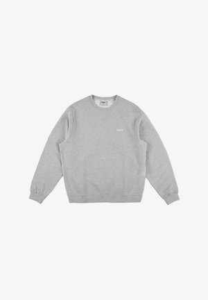 Szary sweatshirt wykonany z mieszanki bawełny, z okrągłym dekoltem, ściągaczami na rękawach i u dołu, z małym logo "PRESTO" na klatce piersiowej.