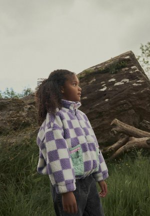 Next CHECKED   - Fleecejakke - purple