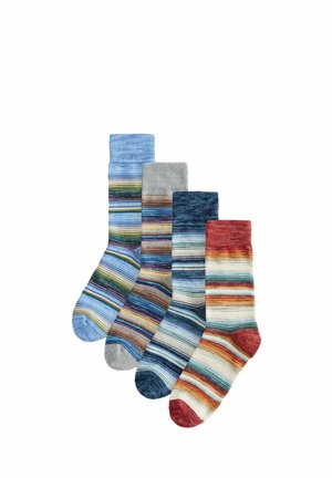 HEAVYWEIGHT 4 PACK - Zoknik - blue/red/grey ombre striped
