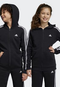 adidas Performance HOOD - Felpa con zip - schwarz weiß