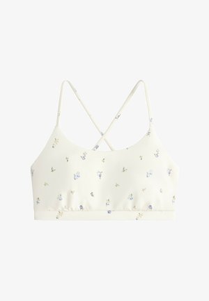 OYSHO, EVERMOVE LIGHT SUPPORT FLORAL PRINT SPORTS BRA - Brassières de sport à maintien léger - white