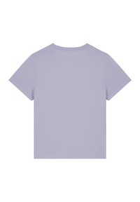 Korte mouw t-shirt in licht lavendel katoen, met een ronde hals, casual pasvorm en een nette zoom zonder graphics of versieringen.