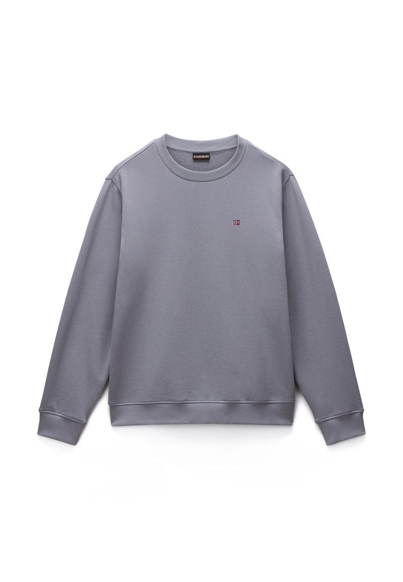 Γκρι φούτερ με μακριά μανίκια, στρογγυλή λαιμόκοψη, ριμπ μανσέτες και τελείωμα. Διαθέτει μικρό κεντημένο λογότυπο στο στήθος. Μαλακή υφή υφάσματος.