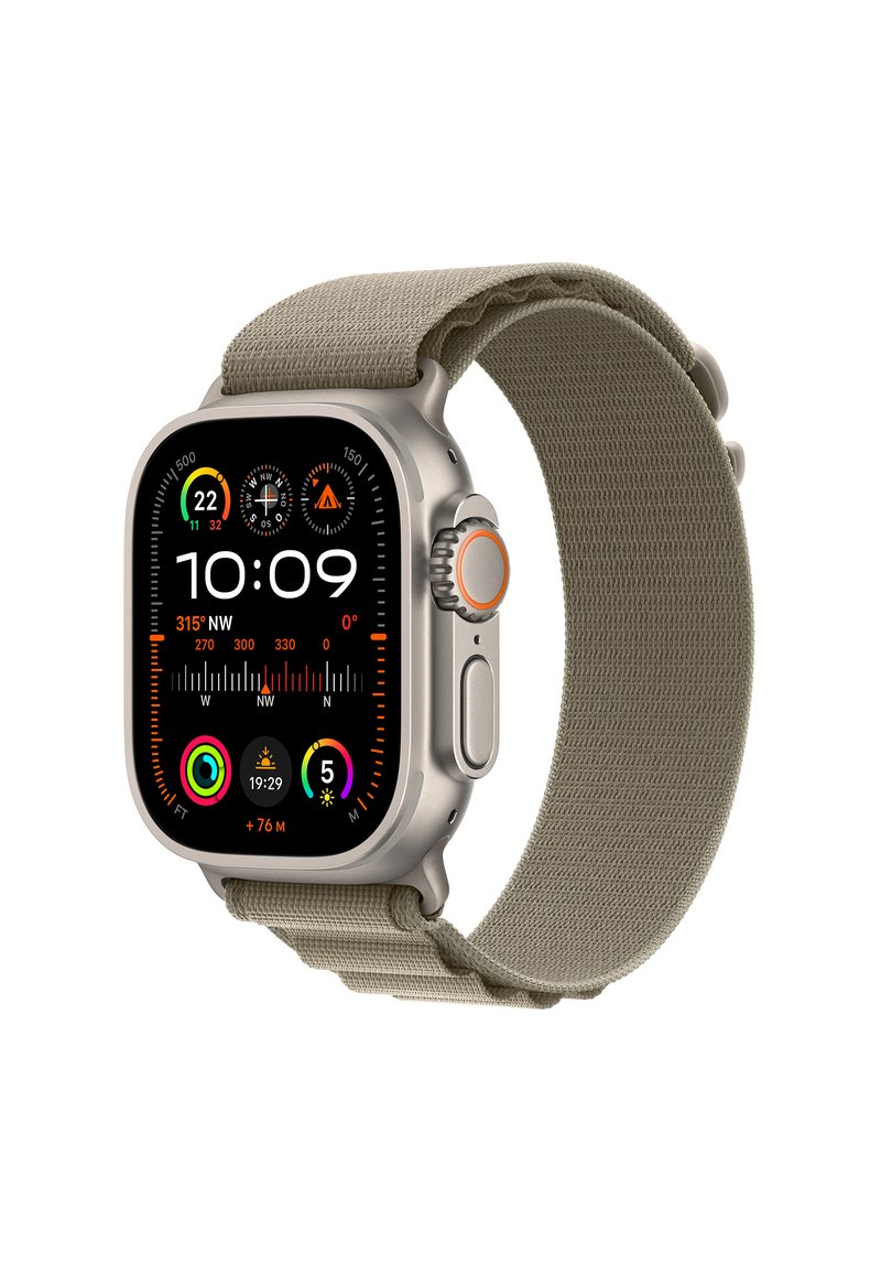 Apple - APPLE WATCH ULTRA 2 GPS + CELLULAR 49MM SMALL - Smartwatch - titanium case/olive alpine loop, Vergrößern