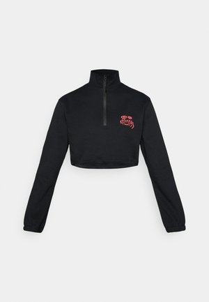 REAL CROPPED HALFZIPPER - Sweatshirt - black