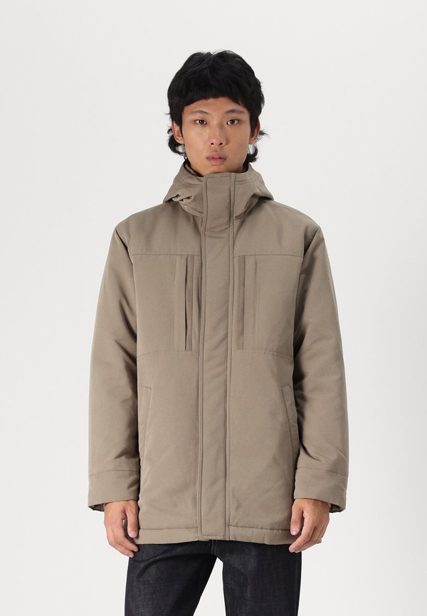 Faux Fur-Lined Parka - Parka - tan