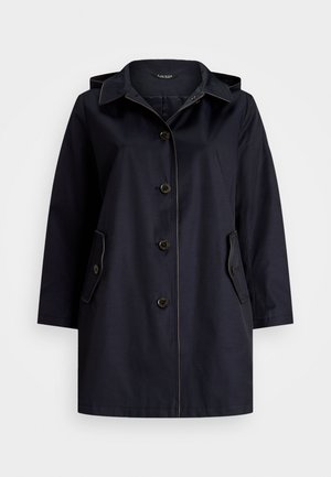 Lauren Ralph Lauren Woman FAUX-LEATHER-TRIM HOODED COAT - Parka - dark navy