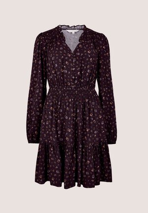 Apricot, FLORAL RUFFLE MINI DRESS - Vestido camisero - burgandy