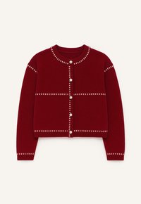 RASHED CONTRAST - Kardigán - Burgundy