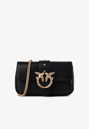 Pinko, LOVE POCKET NEW BUCKLE VITELLO - Umhängetasche - nero-antique gold