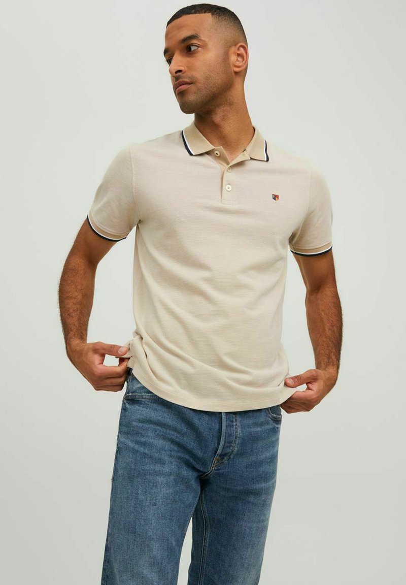 Jack & Jones PREMIUM JPRBLUWIN SS STS - Polo majica - white pepper