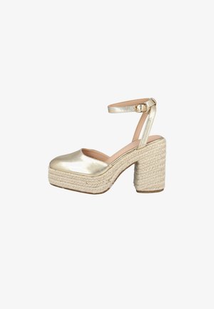 Bubble Bobble, ZAPATOS TACÓN ESPARTO MUJER - Zapatos de plataforma - gold