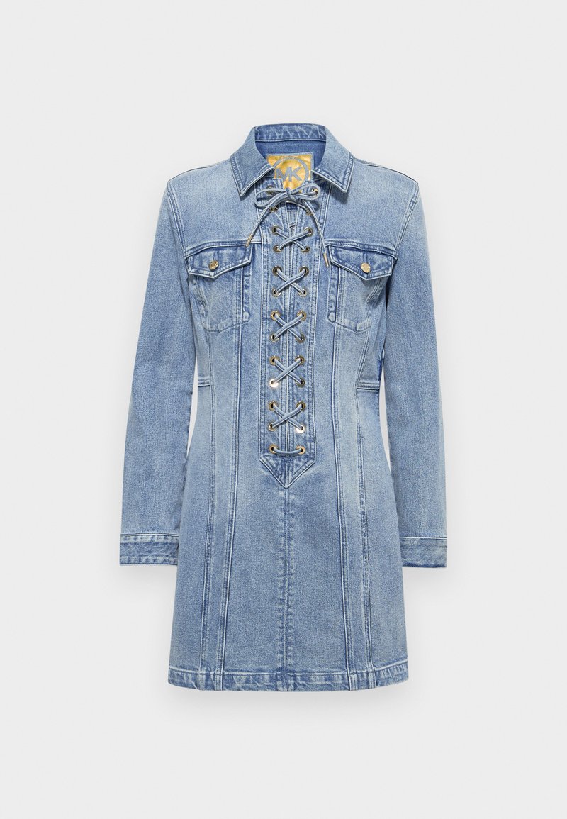 white christmas dresses Michael Michael Kors Chain-Link Strap Denim Mini Dress main image 1