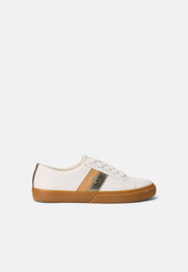 Lauren Ralph Lauren JANSON II LEATHER TRAINER - Matalavartiset tennarit - snow white/twilight/buff