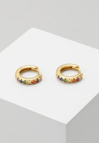 RAINBOW PAVE HUGGIE HOOP - Naušnice - gold-coloured