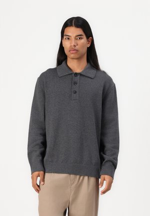 SLHJAKOB RELAXED - T-shirt à manches longues - dark grey melange